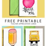 Thank You Card For Teacher And School Bus Driver With Free | Free Printable Thank You Cards For Teachers