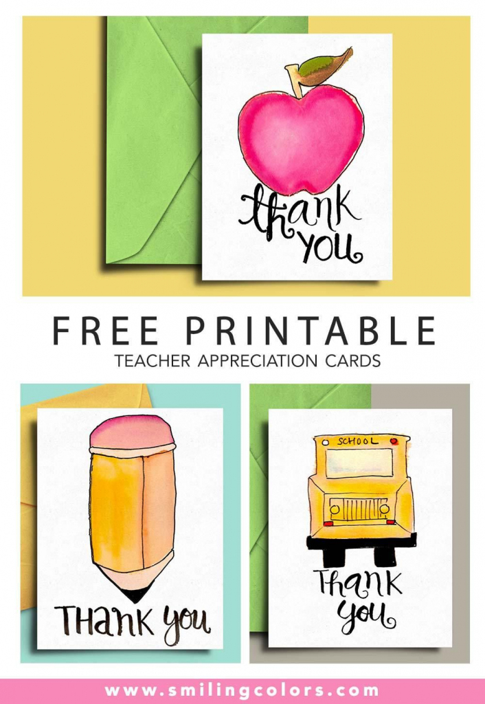 Thank You Card For Teacher And School Bus Driver With Free | Teachers Day Card Printable