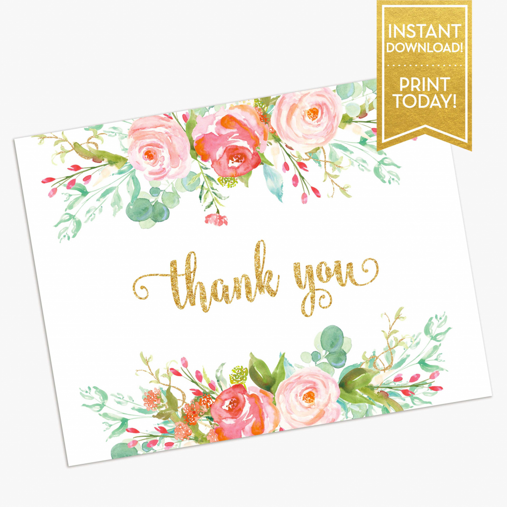 Thank You Card Printable Bridal Shower Thank You Card | Etsy | Printable Bridal Shower Card