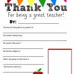 Thank You Teacher Free Printable | School Days | Teacher | Free Printable Thank You Cards For Teachers
