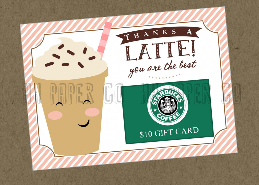 Thanks A Latte Gift Card Holder Printable Teacher Gift | Etsy | Thanks A Latte Free Printable Card