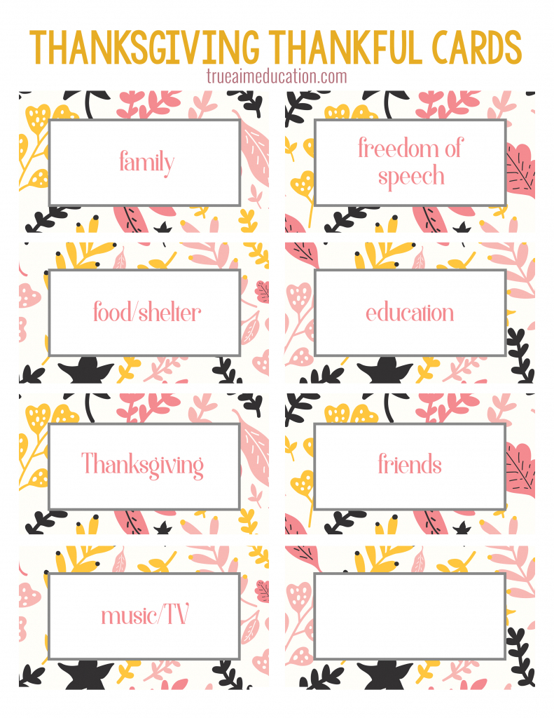 Thanksgiving Thankfulness With Free Printable Cards | Free Printable Thanksgiving Cards