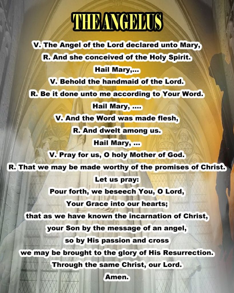 The Angelus Prayer Christian Song Lyrics Christian Prayers 