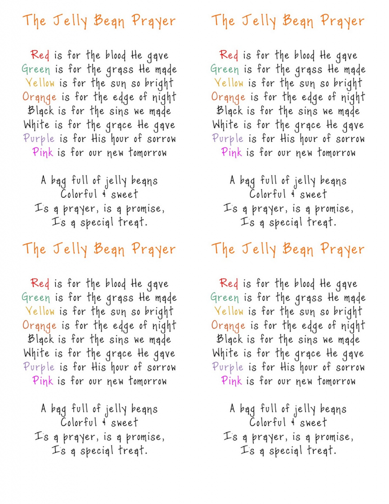 The Jelly Bean Prayer | Beau.court.family | Jelly Bean Prayer Printable Cards