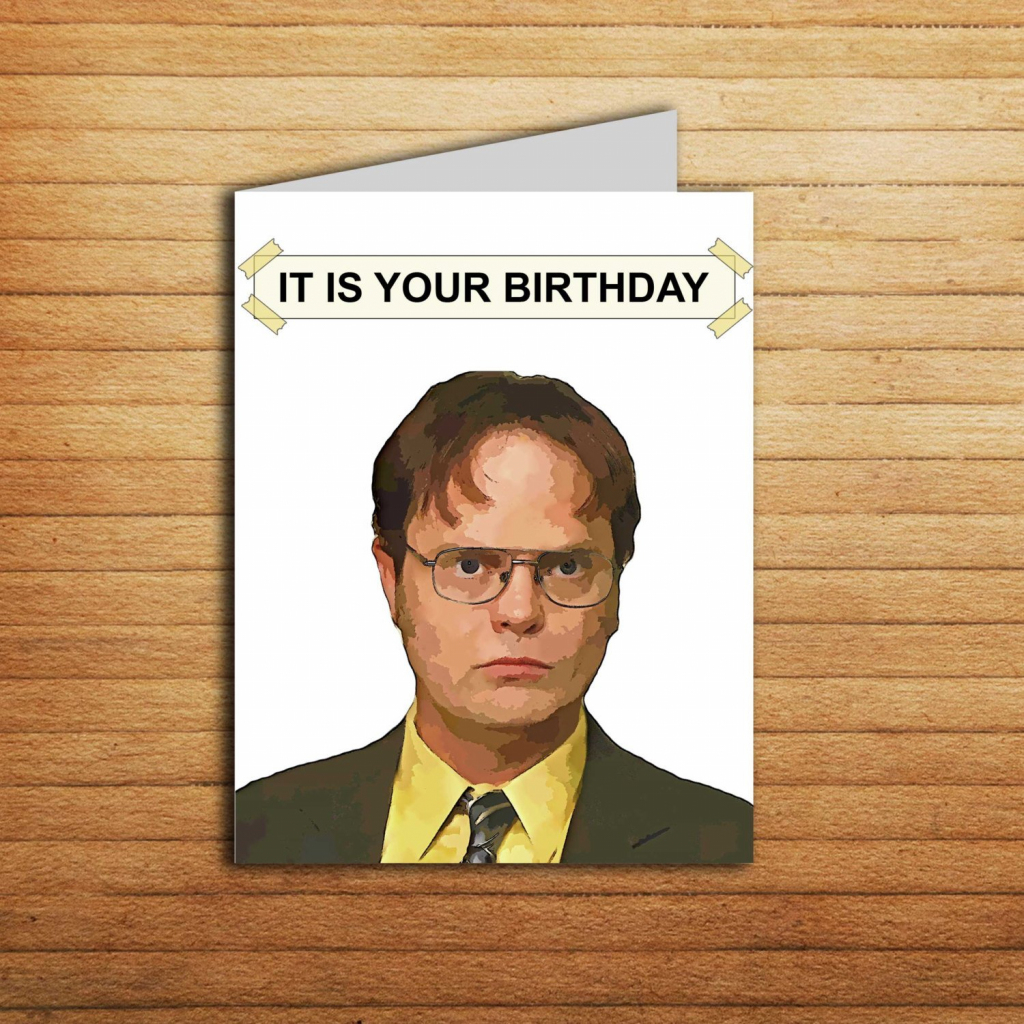 The Office Birthday Card Office Tv Show Cards Printable It Is | Etsy | The Office Printable Birthday Card