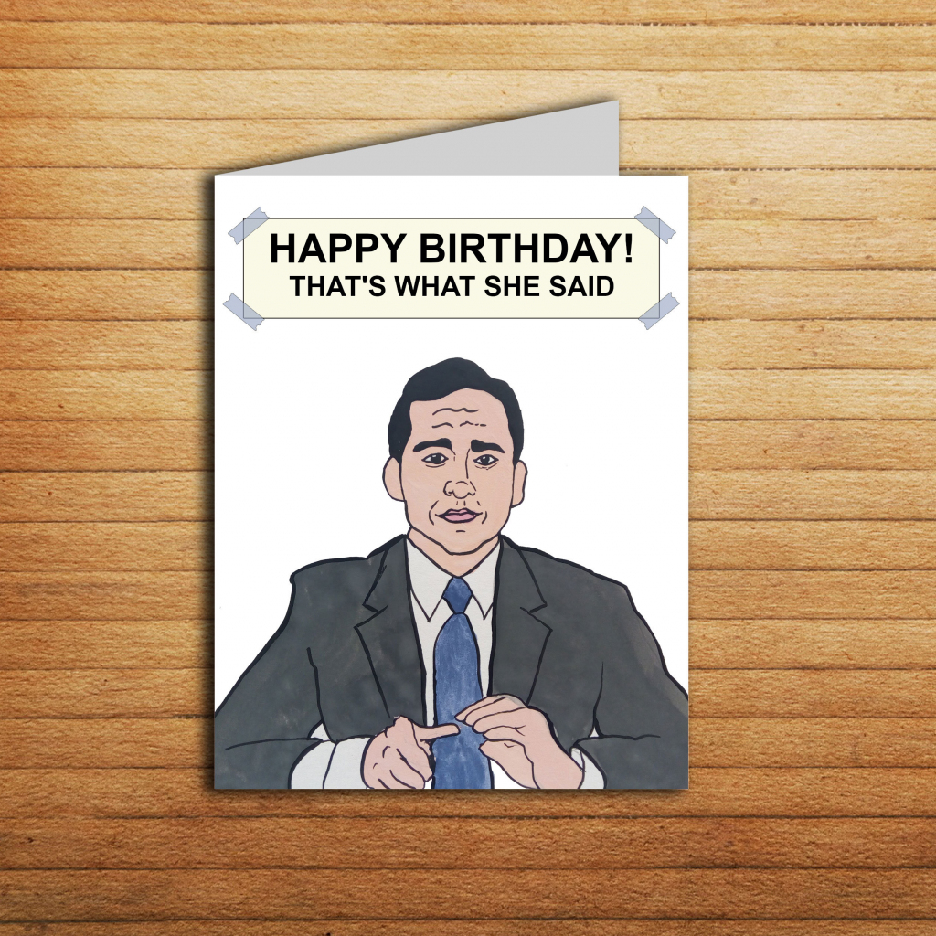 The Office Card Michael Scott Birthday Card For Boyfriend Gift | Etsy | The Office Printable Birthday Card