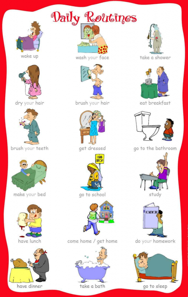 The Ultimate List Of Printable Visual Schedules. - Free Printable | Free Printable Picture Schedule Cards