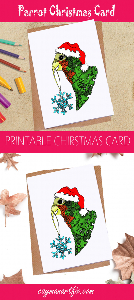 This Fun Printable Parrot Christmas Card Is Available For Instant | Funny Printable Christmas Cards