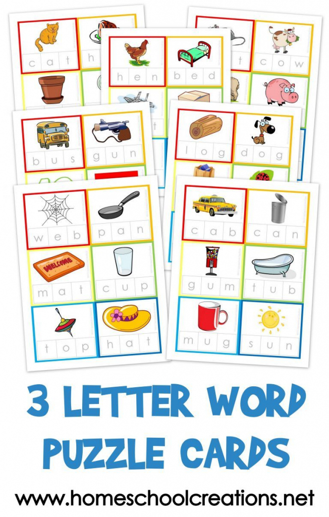 Three Letter Word Cards ~ Free Printable | Kindergarten Stuff | 3 | Free Printable Rhyming Words Flash Cards