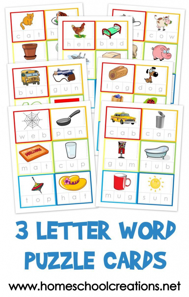 Three Letter Word Cards ~ Free Printable | Kindergarten Stuff | 3 | Nonsense Word Flash Cards Printables