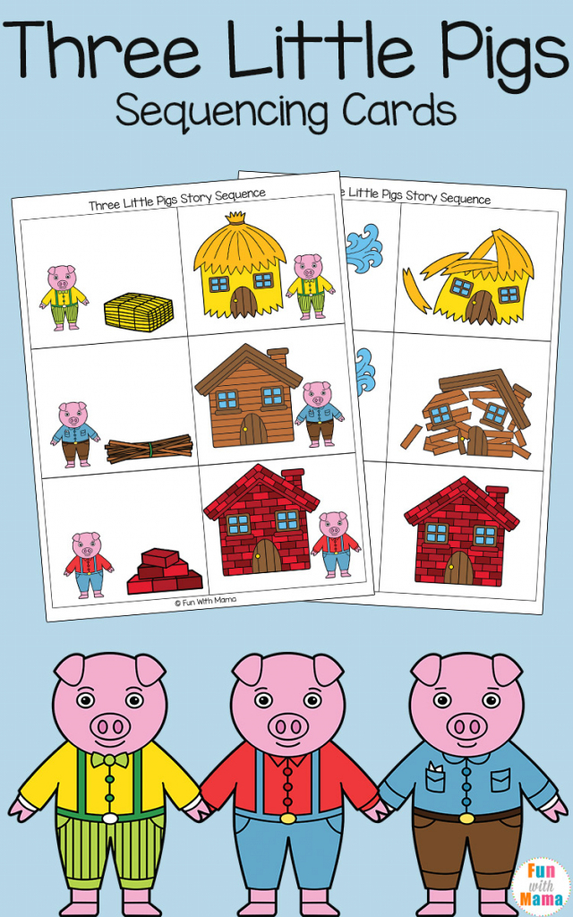 Three Little Pigs Sequencing Cards - Fun With Mama | Free Printable Sequencing Cards