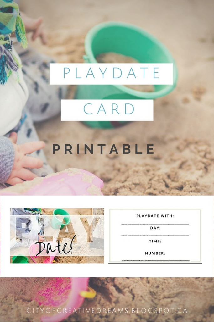 Too Cute Playdate Cards Printable! Via @ City Of Creative Dreams | Free Printable Play Date Cards