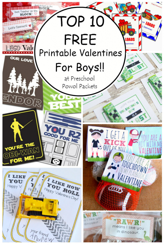 Top 10 {Free} Printable Valentines Cards For Boys! | Preschool Powol | Free Printable Valentine Cards For Preschoolers