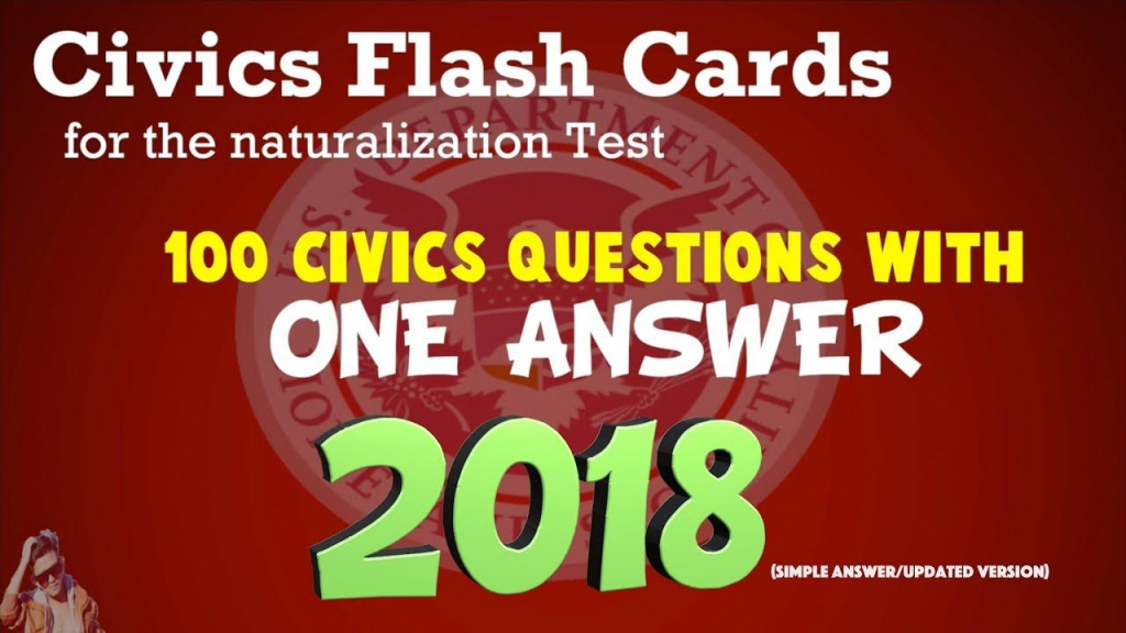 Us Citizenship Naturalization Test 2018/2019 (100 Test Questions | Us Citizenship Flash Cards Printable