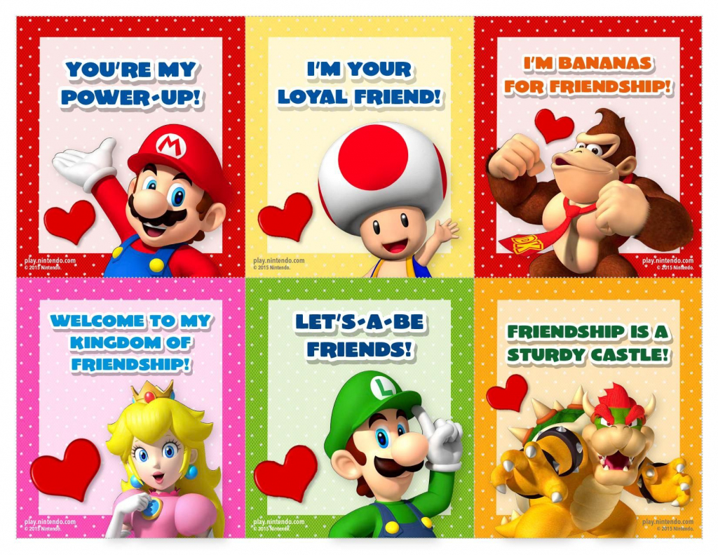 Valentine&amp;#039;s Day Cards | Nintendo | Printable Valentines Day Cards | Printable Mario Valentines Cards