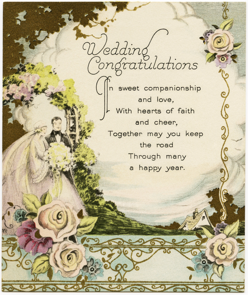 Vintage Wedding Congratulations - Old Design Shop Blog | Wedding Wish Cards Printable Free