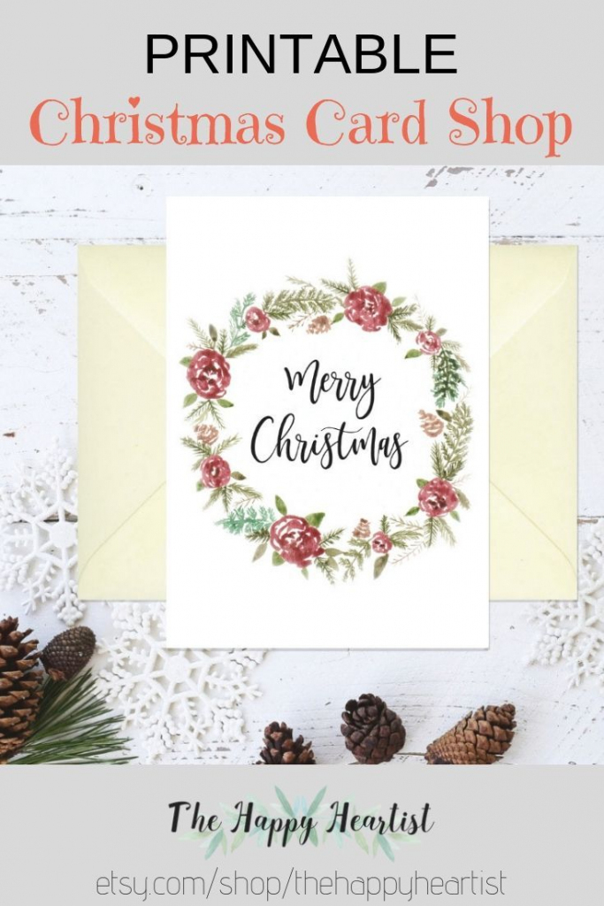 Watercolor Christmas Card. Printable Christmas Card. Watercolor | Merry Christmas Cards Printable