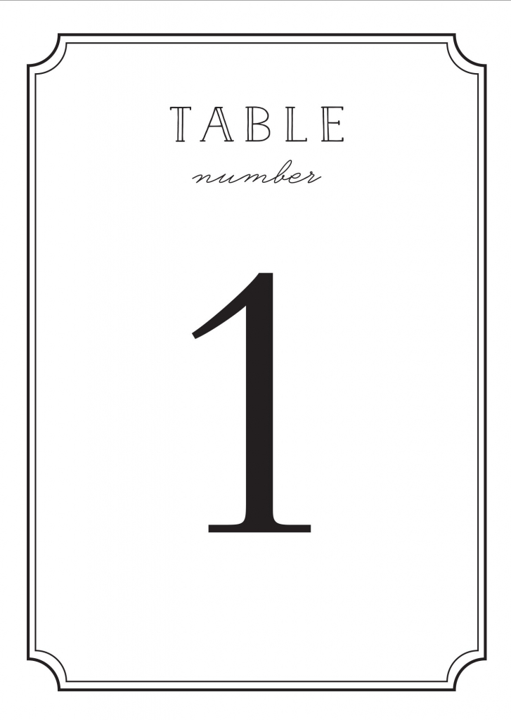 Wedding Table Numbers | Printable Pdfbasic Invite | Printable Table Number Cards