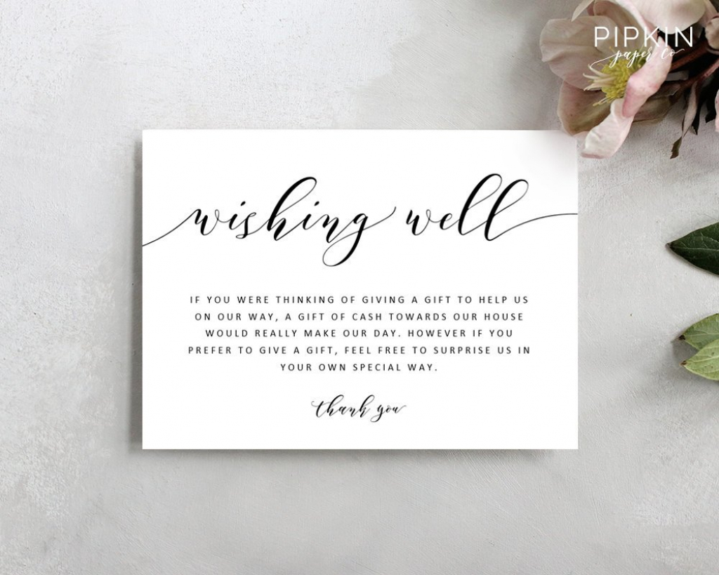 Wedding Wishing Well Template Printable Wishing Well Card | Etsy | Free Printable Enclosure Cards
