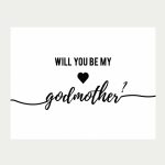 Will You Be My Godmother Card Printable Baptism Card | Etsy | Will You Be My Godmother Printable Card