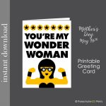Wonder Woman Card, Printable Card, Female Boss Card, Mothers Day | Boss&#039;s Day Printable Cards