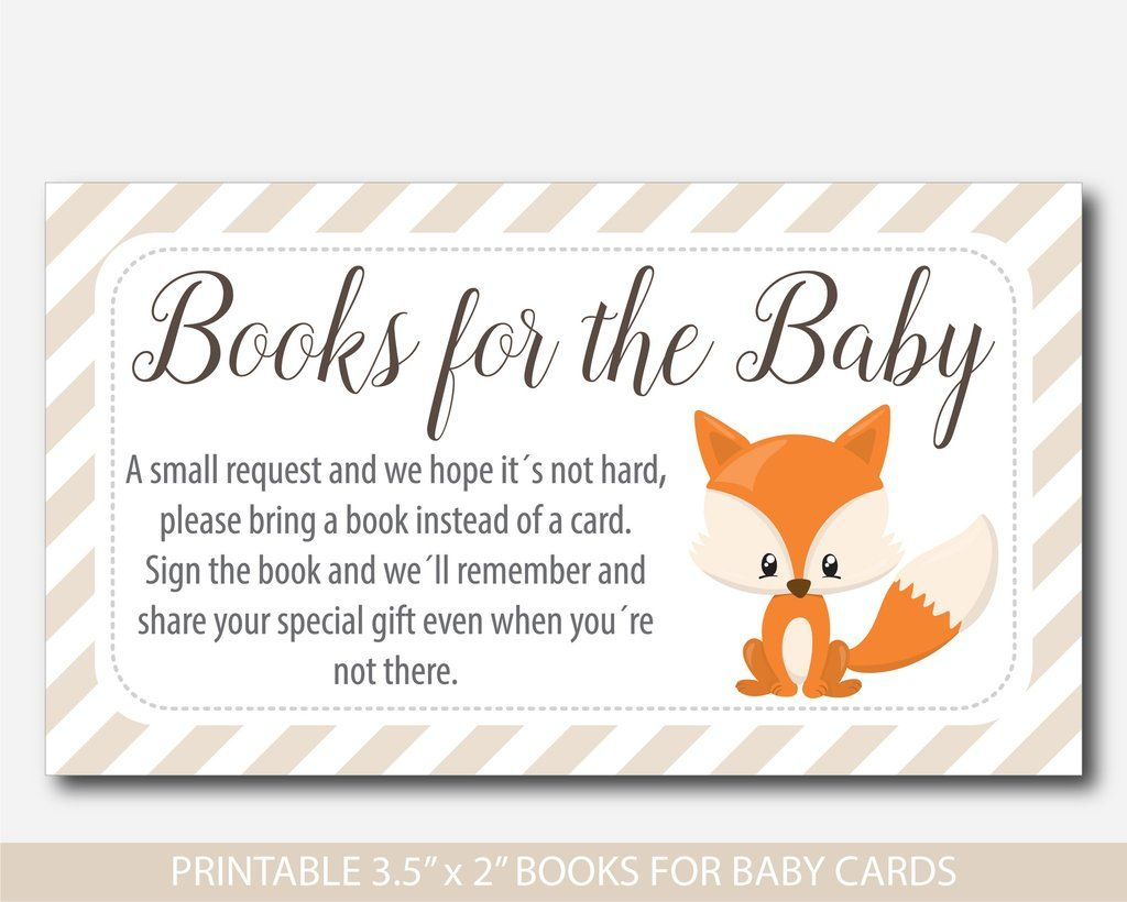 Woodland Bring A Book Instead Of A Card Inserts, Woodland Baby | Bring A Book Instead Of A Card Free Printable