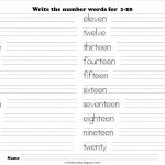 Write The Numbers Words From 1 To 20 | Educational | Writing Numbers | Number Word Flash Cards Printable 1 20