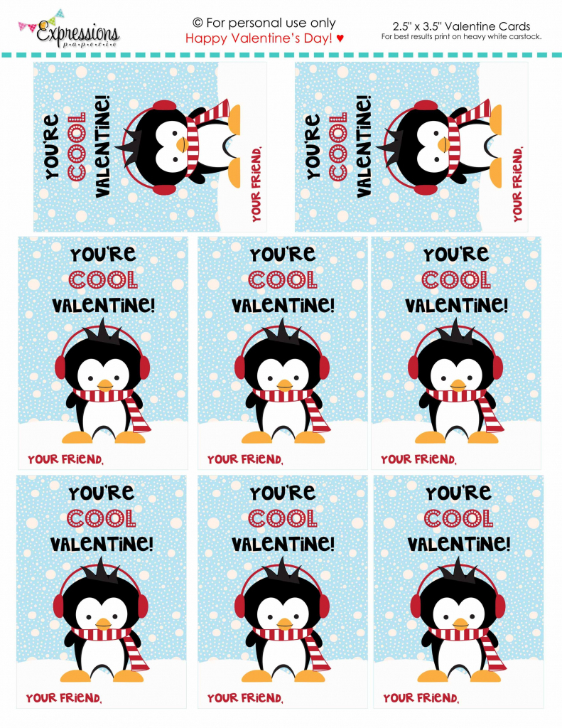 You&amp;#039;re Cool Penguin Free Valentine&amp;#039;s Day Printablesexpressions | Printable Penguin Valentine Cards