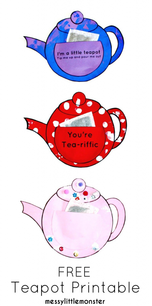 You&amp;#039;re Tea-Riffic Teapot Craft - Free Printable Teapot Template | Teapot Mother&amp;amp;#039;s Day Card Printable Template